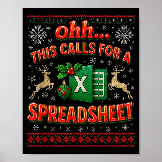 Ohh This Calls For A Spreadsheet Funny Holiday Quo Poster (Voorkant)