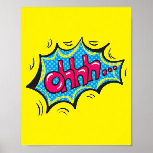 Ohhh... Expressieve Pop Art Comic Reactie Poster
