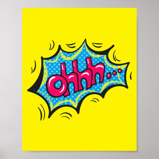 Ohhh... Expressieve Pop Art Comic Reactie Poster (Voorkant)
