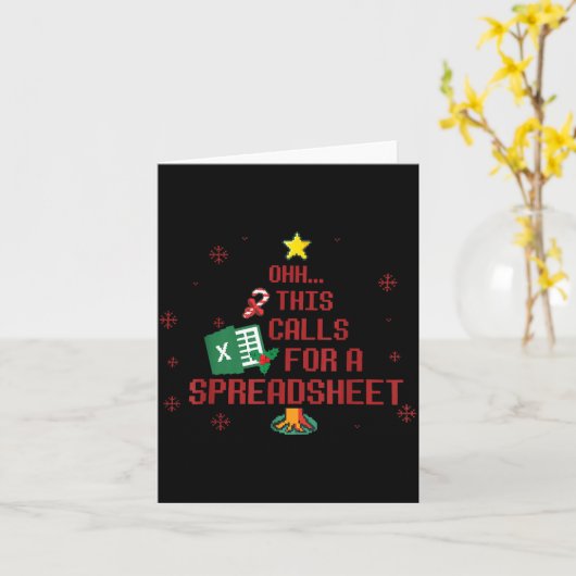 Ohhh This Calls For A Spreadsheet Ugly Christmas S Kaart (Gele Bloem)