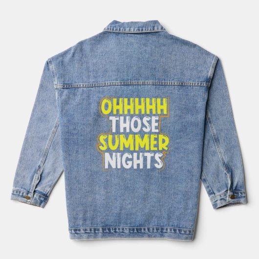 Ohhhh die zomernachten zomertijd leuke zomer denim jacket (Achterkant)
