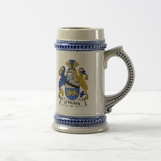 O'Hickey Coat of Arms Stein - Family Crest Bierpul (Rechts)