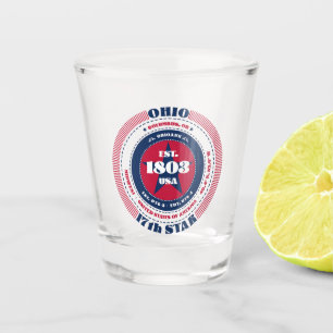 Ohio 17th Star Patriotic Shot glas