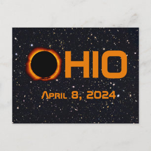 Ohio 2024 totale zonsverduistering briefkaart