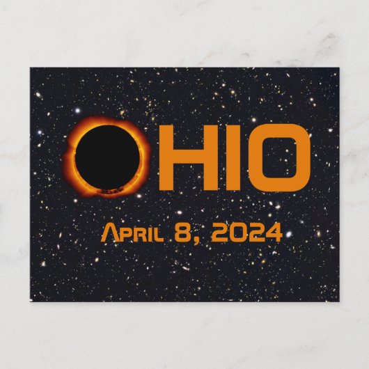Ohio 2024 totale zonsverduistering briefkaart (Voorkant)