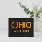 Ohio 2024 totale zonsverduistering briefkaart (Staand voorkant)