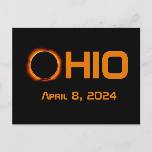 Ohio 2024 totale zonsverduistering briefkaart (Voorkant)