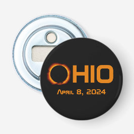 Ohio 2024 totale zonsverduistering button flesopener