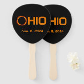 Ohio 2024 totale zonsverduistering handwaaier (Voorkant en achterkant)