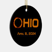 Ohio 2024 totale zonsverduistering keramisch ornament (Rechts)