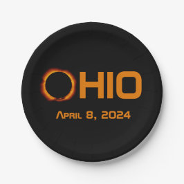 Ohio 2024 totale zonsverduistering papieren bordje