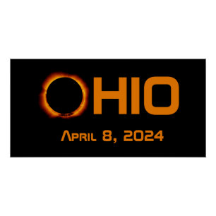 Ohio 2024 totale zonsverduistering perfect poster