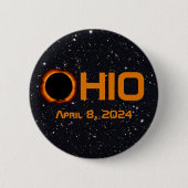 Ohio 2024 totale zonsverduistering ronde button 5,7 cm (Voorkant)
