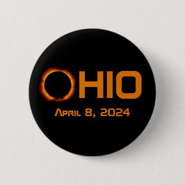 Ohio 2024 totale zonsverduistering ronde button 5,7 cm