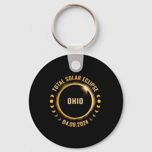 Ohio 2024 totale zonsverduistering sleutelhanger (Voorkant)
