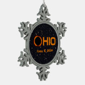 Ohio 2024 totale zonsverduistering tin sneeuwvlok ornament (Links)