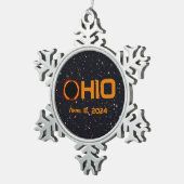 Ohio 2024 totale zonsverduistering tin sneeuwvlok ornament (Rechts)
