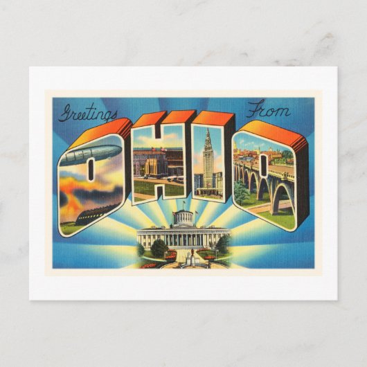 Ohio #2 OH Old Vintage Travel Souvenir Briefkaart (Voorkant)