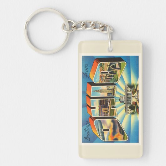 Ohio #2 OH Old Vintage Travel Souvenir Sleutelhanger (Voorkant)