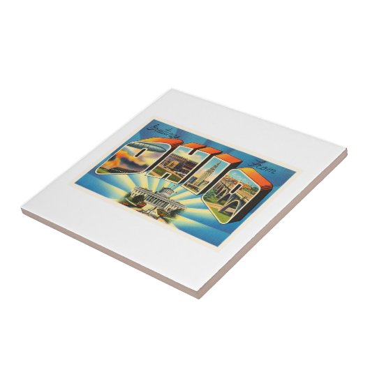 Ohio #2 OH Old Vintage Travel Souvenir Tegeltje (Zijkant)