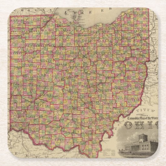 Ohio 3 kartonnen onderzetters (Voorkant)