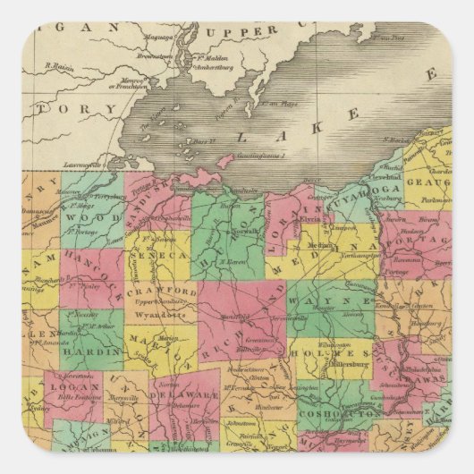 Ohio 5 vierkante sticker (Voorkant)