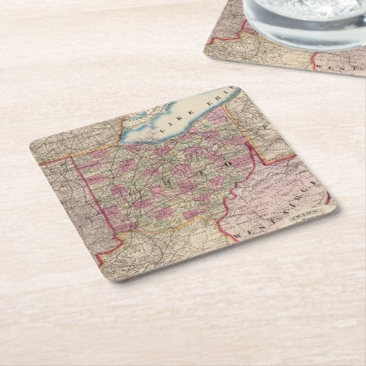 Ohio 9 kartonnen onderzetters (Schuin)