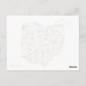Ohio  Afbeelding Map Antiek Buckeye Staat Briefkaart (Achterkant)