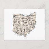 Ohio  Afbeelding Map Antiek Buckeye Staat Briefkaart (Voorkant)