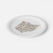 Ohio  Afbeelding Map Paper Party Borden Papieren Bordje (Gekanteld)