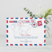 Ohio Air Mail Huwelijks Dankjewel Bedankkaart (Staand voorkant)