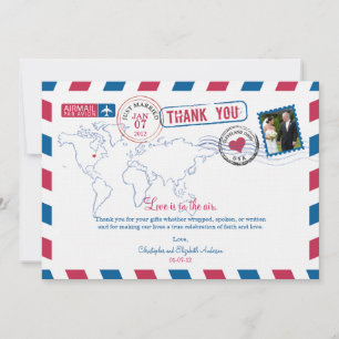 Ohio Air Mail Wedding Hartelijk dank Bedankkaart
