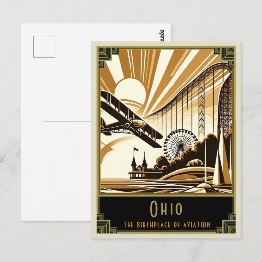Ohio | Art. Deco Briefkaart (Voorkant / Achterkant)