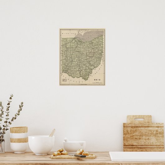 Ohio Atlas Map Poster (Keuken)