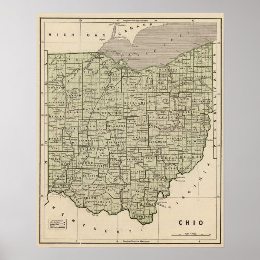 Ohio Atlas Map Poster (Voorkant)