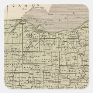 Ohio Atlas Map Vierkante Sticker