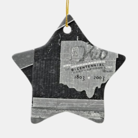 Ohio Barn in de winter Keramisch Ornament (Voorkant)