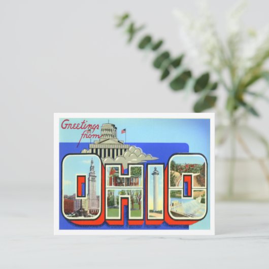 Ohio Big Letters Briefkaart (Staand voorkant)