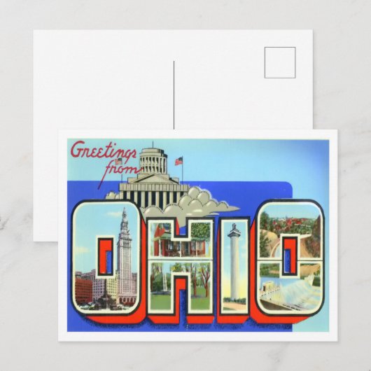 Ohio Big Letters Briefkaart (Voorkant / Achterkant)