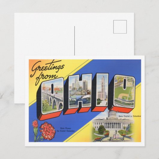 Ohio Big Letters Briefkaart (Voorkant / Achterkant)