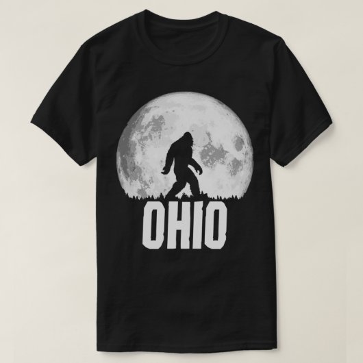 Ohio Bigfoot  Moon Retro Squatch State T-shirt (Design voorkant)