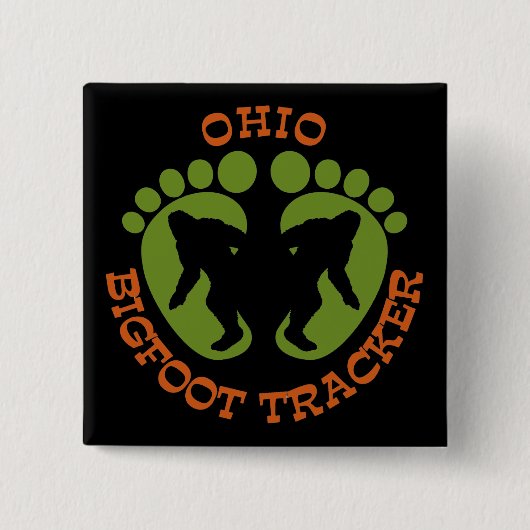 Ohio Bigfoot Tracker Vierkante Button 5,1 Cm (Voorkant)