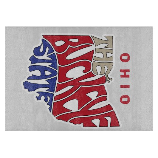 Ohio bijnaam Woord Kunst Snijplank (Voorkant)
