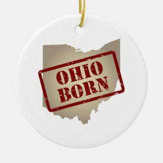 Ohio Born - Stempel op kaart Keramisch Ornament