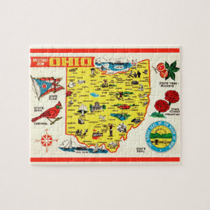 Ohio Briefkaart Kaart Jigsaw Puzzel