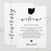 Ohio bruiloft welkomstbrief en reisschema Kaart (Voorkant / Achterkant)