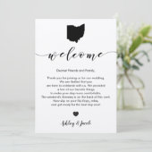 Ohio bruiloft welkomstbrief en reisschema Kaart (Staand voorkant)
