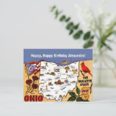  Ohio Buckeye Birthday Postcard Briefkaart (Staand voorkant)