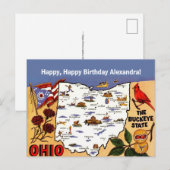  Ohio Buckeye Birthday Postcard Briefkaart (Voorkant / Achterkant)