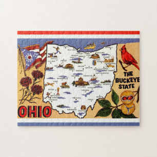 Ohio Buckeye Staat 11x14 Ansichtkaart Legpuzzel